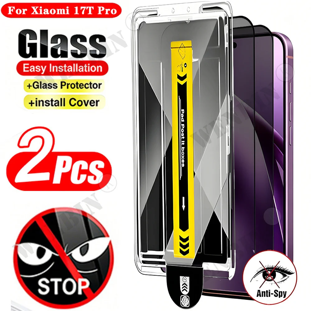 2Pcs Privacy Screen Protector For Xiaomi 17T Pro Anti-spy Protective Glass For Xiaomi 17T