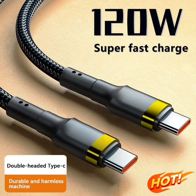 120W Fast Charge Cable PD Quick Charging High Quality USB C TO USB Type C Cable For iPhone Xiaomi 17 Plus Pro Max Samsung S24