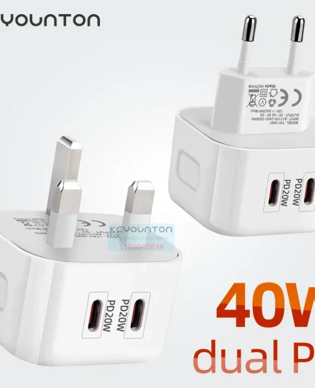 40W Fast Quick Charging 20W USB C PD Wall Charger Eu US UK Plug For IPhone 12 13 14 15 Plus Pro Max Samsung Xiaomi LG Huawei