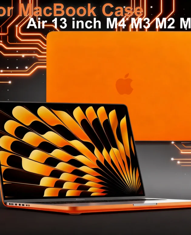 Matte Case For MacBook Air 13 inch 2025-2022 M4 A3240 M3 A3113 M2 A2681, Matte Orange Laptop Case For MacBook Air 13.6''