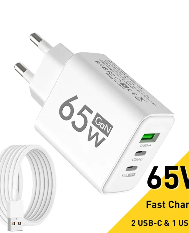 65W GaN USB C Charger 10A Fast Charging USB To Type C Data Cable For iPhone 16 Xiaomi Samsung Huawei Tablet Quick Charge Adapter