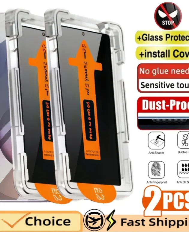 2PCS Privacy Tempered Glass Screen Protector With Auto Dust-Elimination For Samsung S26 S25 S24 S23 S22 S21 Ultra A52 A55 A51