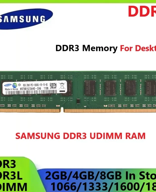 SAMSUNG DDR3 DDR3L Desktop Memory UDIMM Ram 8GB 4GB 2GB Desktops RAM 1866MHz 1600MHz 1333MHz 1066MHz DIMM 1.35V/1.5V Memoria