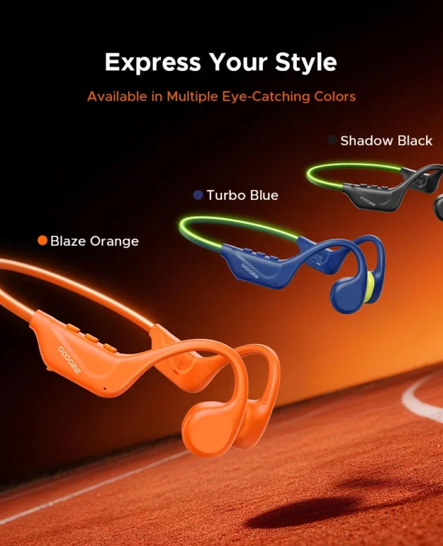 DOOGEE BoneBeat Run Ray Bone Conduction Headphones Waterproof Wireless Bluetooth Headset With Warning Light For Outdoor Sports