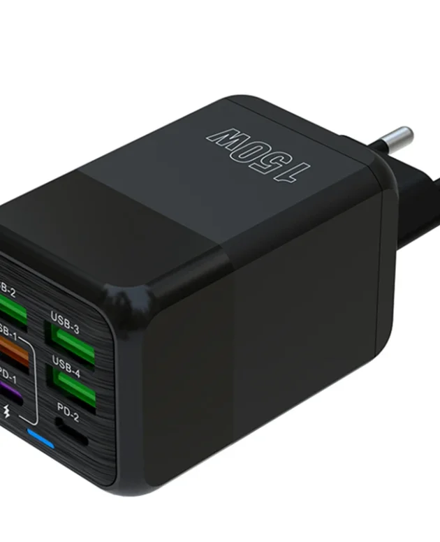 150W 6 Ports Pd QC 4.0 Usb C Fast Charger Wall Adapter Super Fast Charging For Iphone Samsung Ipad Xiaomi Huawei Oneplus Oppo