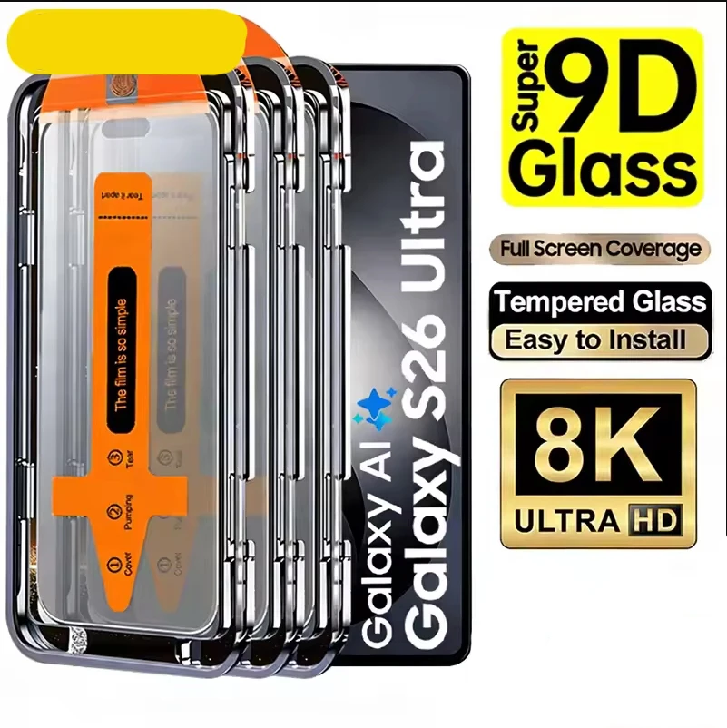 1-3Pcs Dust Free Install Tempered Glass For Samsung Galaxy S23 S22 Plus A54 A55 S21 S20 S24 FE S25 S26 Ultra Screen Protector