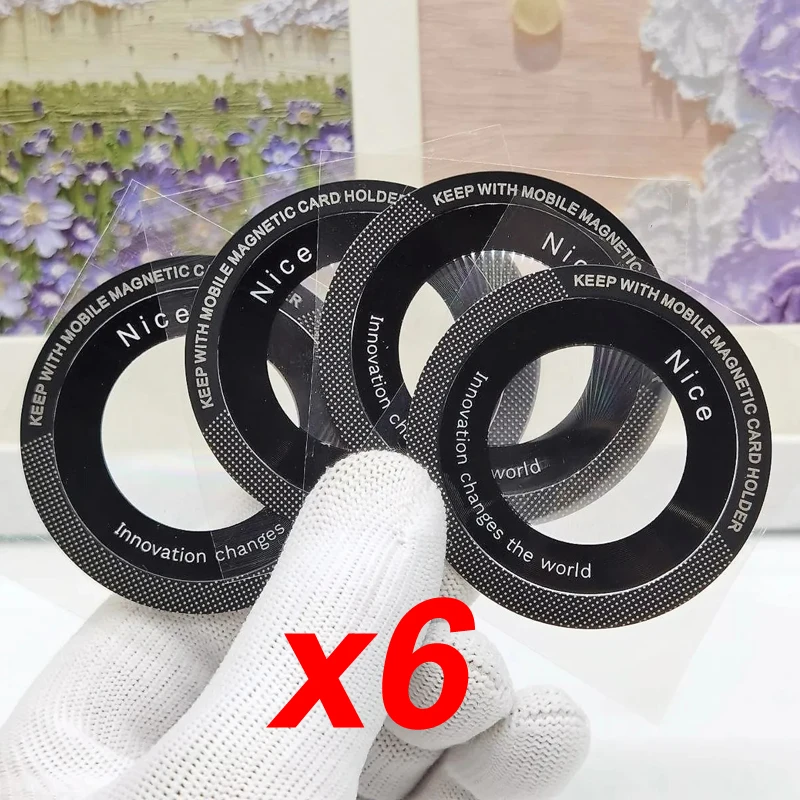 6Pcs for Magsafe Magnetic Metal Ring for Phone Universal Metal Sticker Support Wireless Charger Plate Sheet Magnet Car Holder