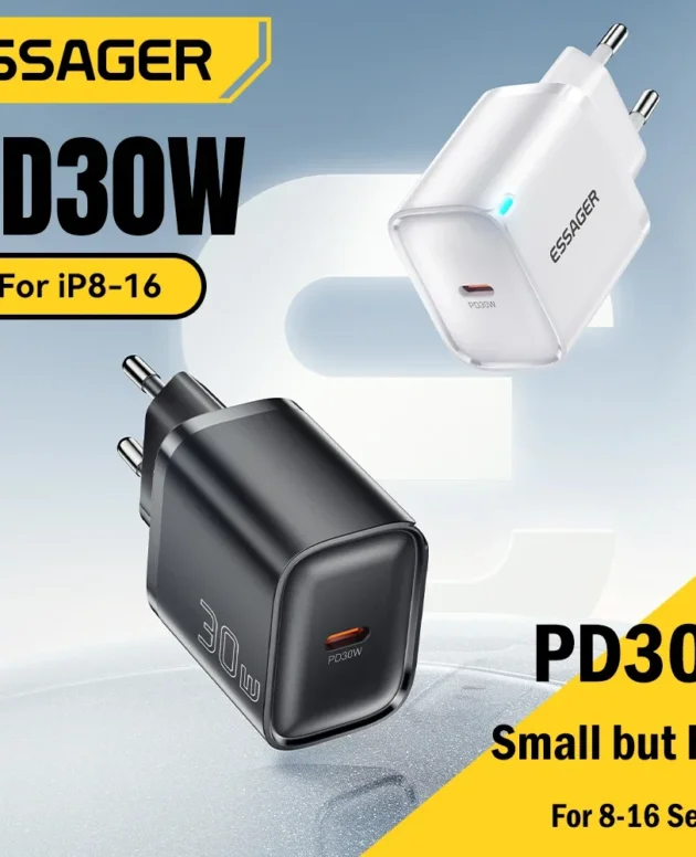 Essager 30W Type-C Charger PD 3.0 USB C Charger For iPhone 16 15 14 Pro Samsung Huawei Xiaomi Tablet iPad Air Pro Phone Charger