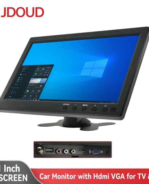 MJDOUD 10.1 Inch Car HDMI Monitor with VGA for TV Computer LCD Color Screen for PC Home Security System Backup Camera Display