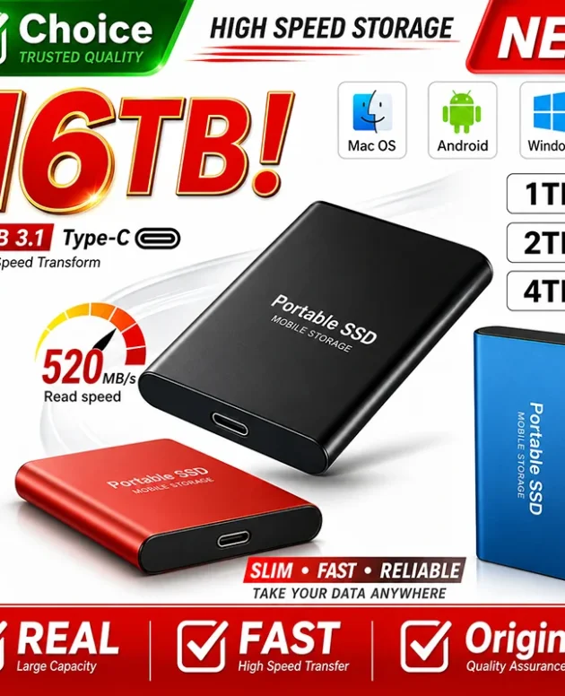 External Hard Drive Genuine USB3.1 Compact Low Noise Portable SSD Solid-state Drives External Hard Disk for Laptop/MAC/PC