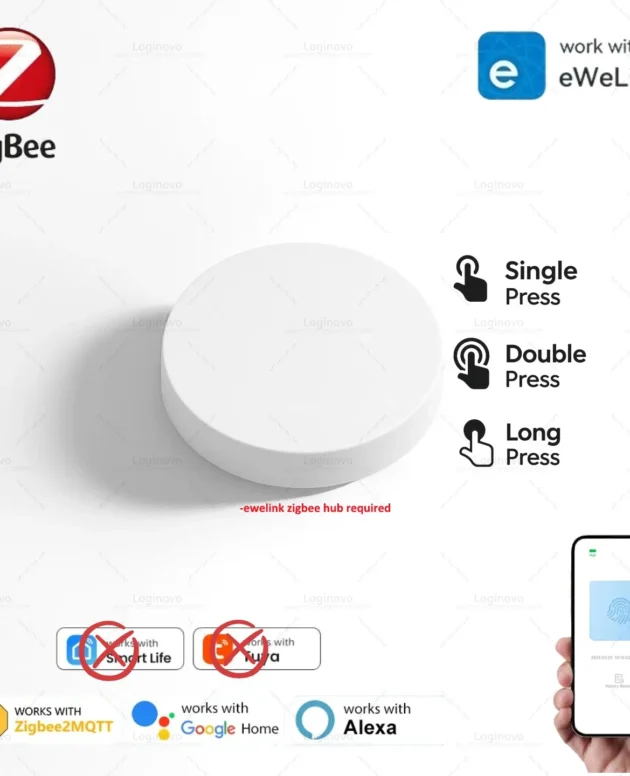 Zigbee Switch Push Scene Button Controller Smart Home Remote On Off Key Scenario Switch Battery Powered For Ewelink APP Z2m