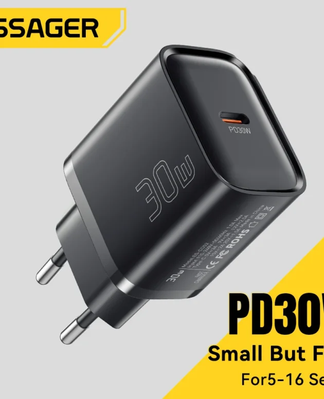 Essager Mini 30W Type C Charger PD QC3.0 Fast Type C Charger For iPhone 16 15 14 13 Pro Samsung S25 Xiaomi iPad Travel Adapter