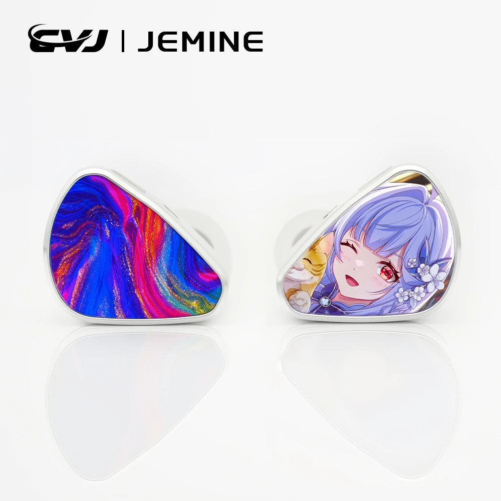 CVJ Jemine Gaming Earphones Hybrid Driver IEM Detachable Glass Faceplate HiFi In-Ear Monitor Gaming Music Dual Style