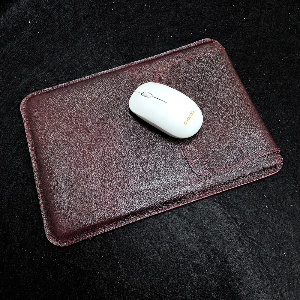 13" MacBook Air M4 M5 Genuine Top Grain Leather Laptop Sleeve Bag Slim Shockproof Pouch Cover for 13.6 inch Laptop