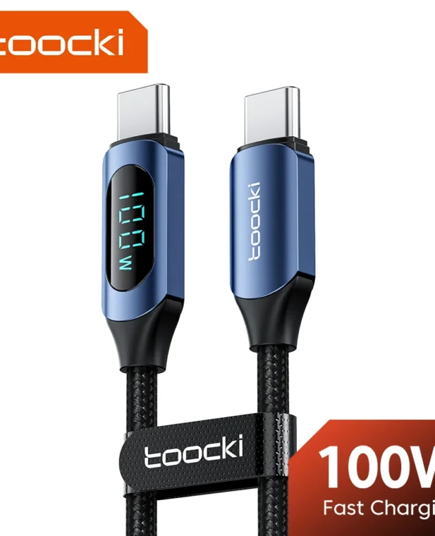 Toocki 100W Type C to Type C Cable PD Fast Charging Charger USB C to USB C Display Cable For Macbook iPad Data Cord Wire