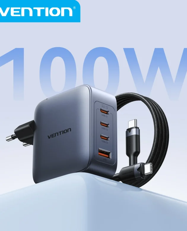 Vention USB C Charger 100W GaN Charger For MacBook Laptop PD Fast Charging for iPhone Xiaomi USB Type C Charger for iPhone 17 16