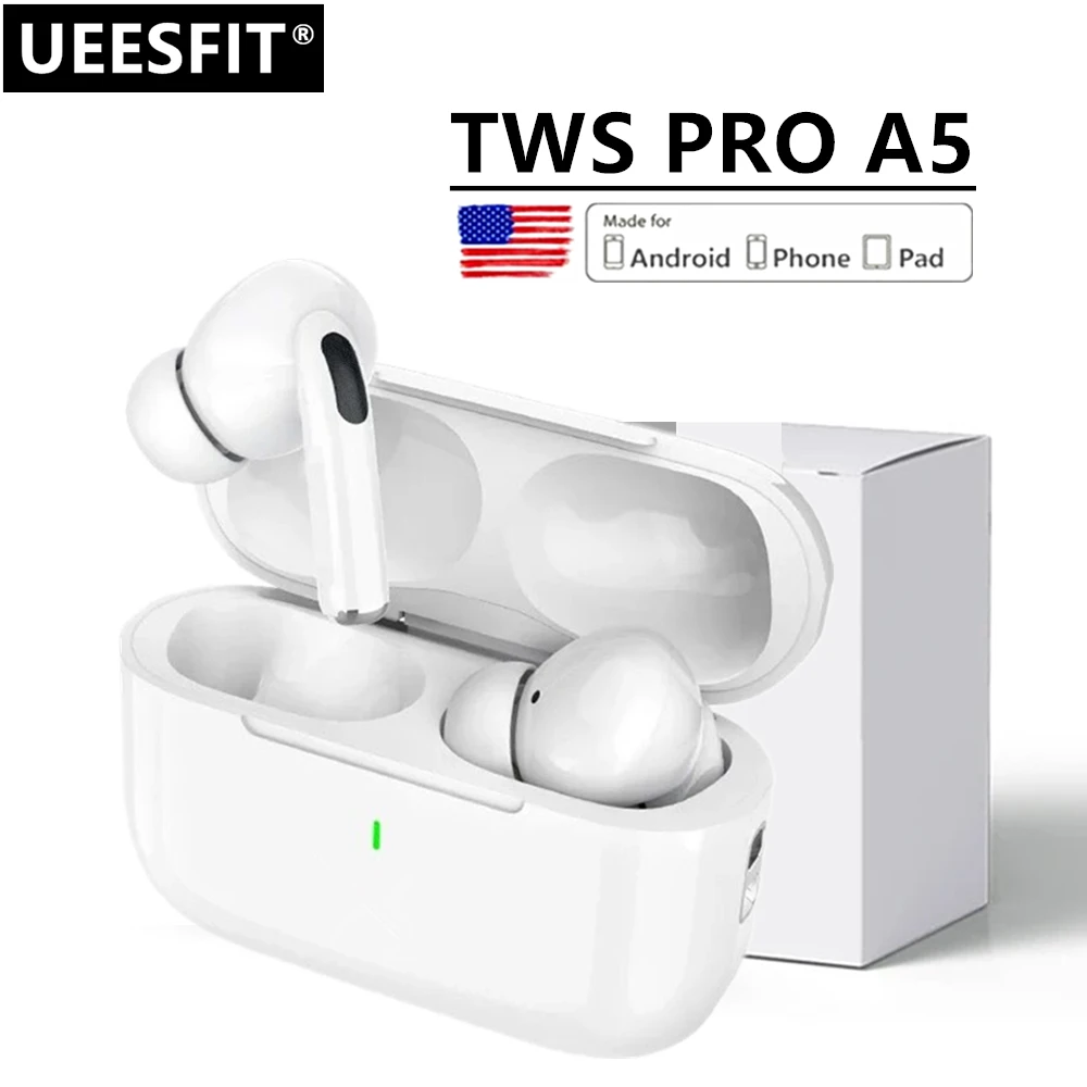 UEESFIT TWS Wireless Bluetooth Earphones Active Noise Cancelling ANC Sport Headphones HiFI Stereo Sound Headset Earbuds With Mic