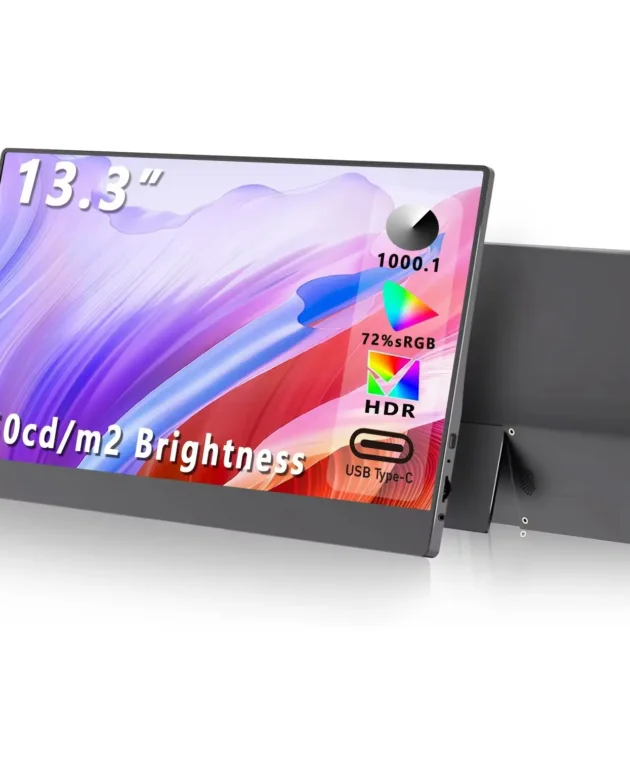AHXJKA13.3 Inch Portable Monitor 1366*768P HD IPS Can One line link With Type-C Mini HDMI For Phone Laptop PS4/5 TV XBox Mac PC