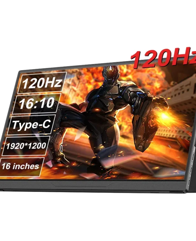 16" Portable Monitor LANLIPU100%sRGB 120HZ IPS Display For XBox PS4/5 Switch Cell Phone PC Loptop Gaming Extension Screen