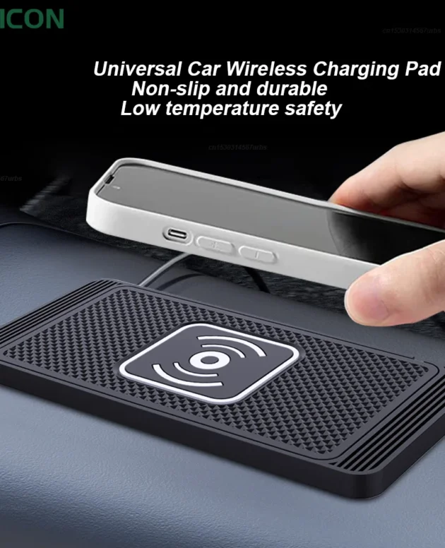 Car Wireless Charger for Iphone 16 15 15 Pro Max 14 13 12 X Samsung S24 S23 Wireless Car Charger Silicone Pad Stand Fast Charger